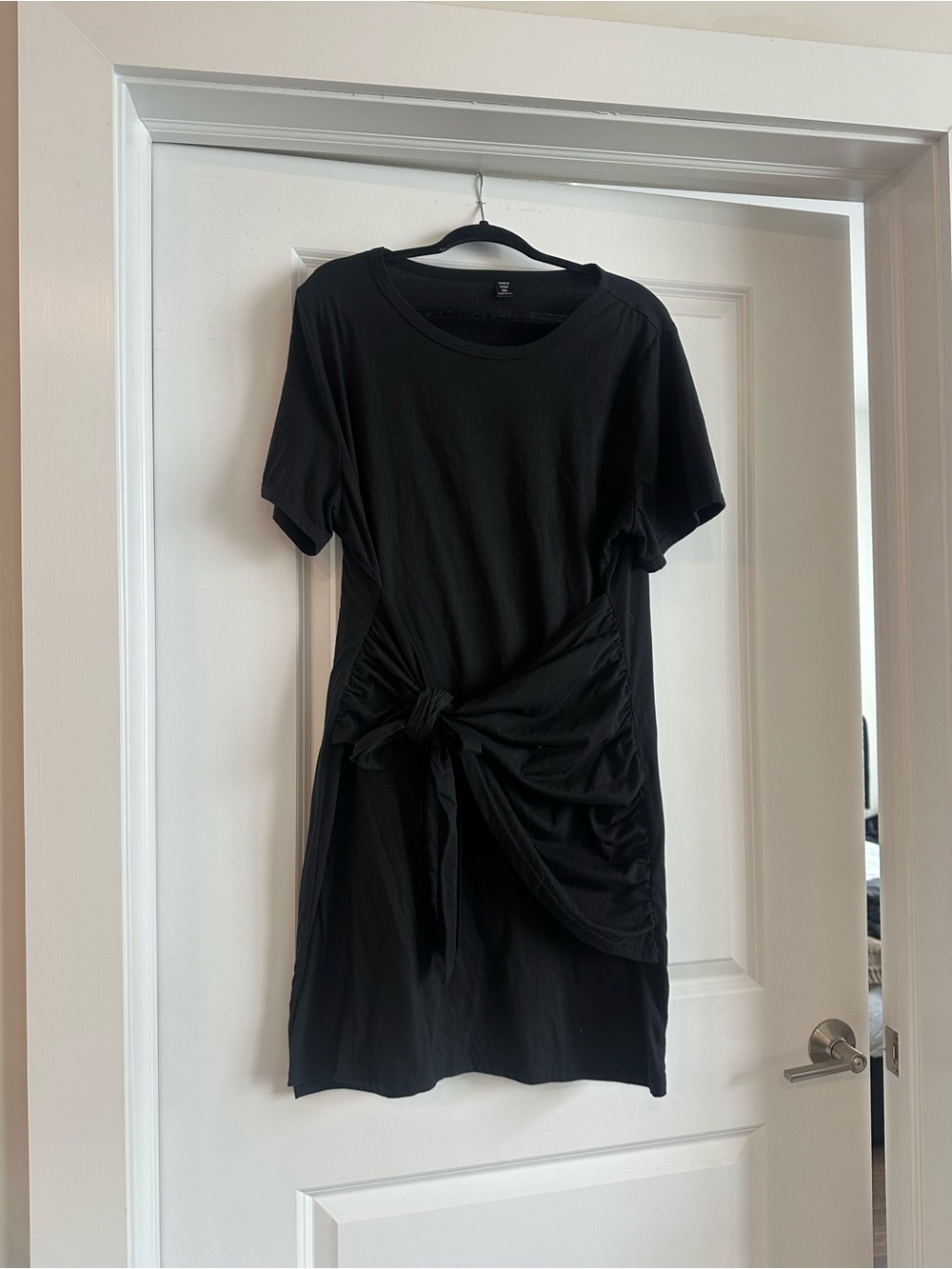 SHEIN Black Tie-Front Mini Dress